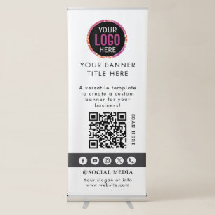 Business Event Navy Blue Modern Minimalist Logo Retractable Banner