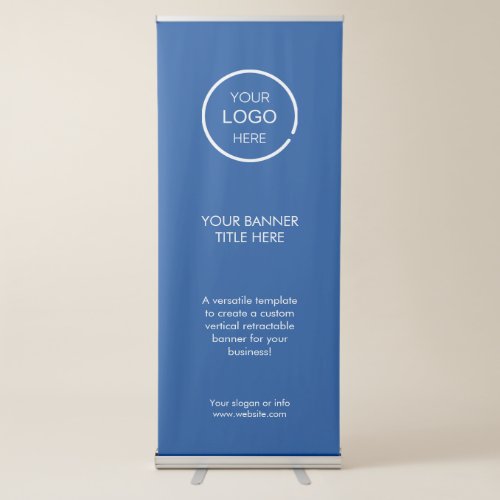 Business Event  Navy Blue Modern Minimalist Logo Retractable Banner