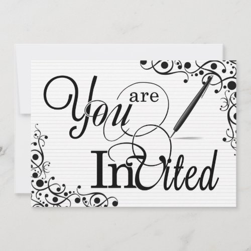 Business Event or Party  Classic Black and White Invitation