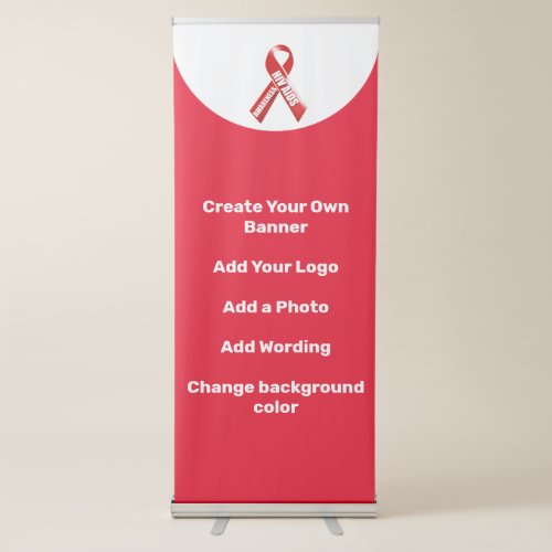 Business event red ribbon HIV Aids awareness Retractable Banner