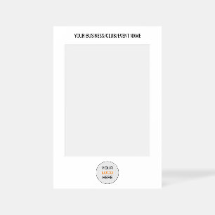 Business Event White Photo Prop Logo Selfie Frame
