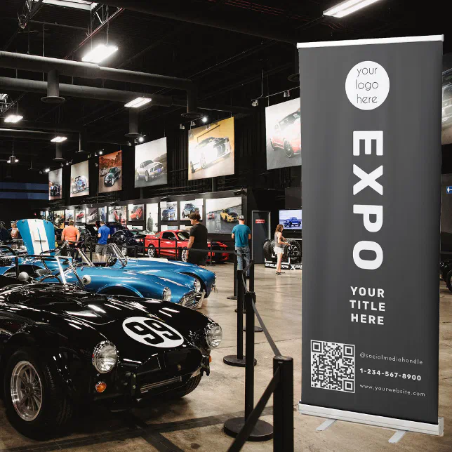 Business Expo Trade Fair Show Conference QR Code Retractable Banner ...