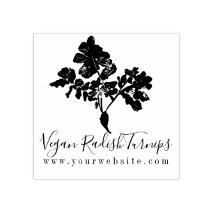 Business Farm Vegan Garden Radish Turnip Rubber Stamp