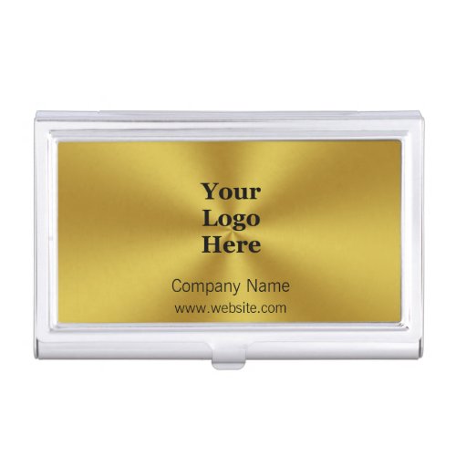 Business Faux Gold Your Logo Here Business Card Case