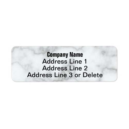 Business Faux White Marble Return Address Template Label