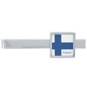 Business Finland & Finnish Flag fashion / sports Silver Finish Tie Bar