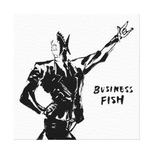 Business Fish Ink painting (Version ZEN) Canvas Print