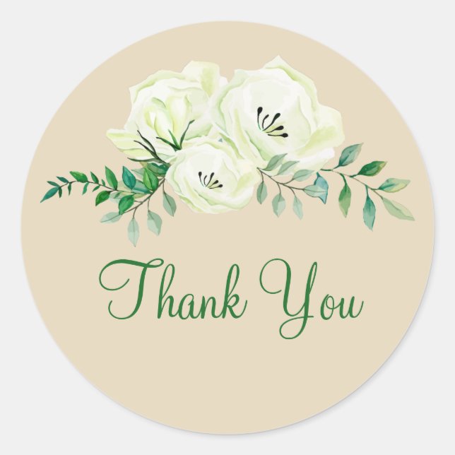 Business Floral Thank You Stickers (Front)