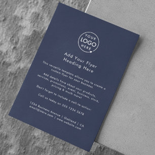 Business Flyer Navy Blue Logo Advertising Flyers