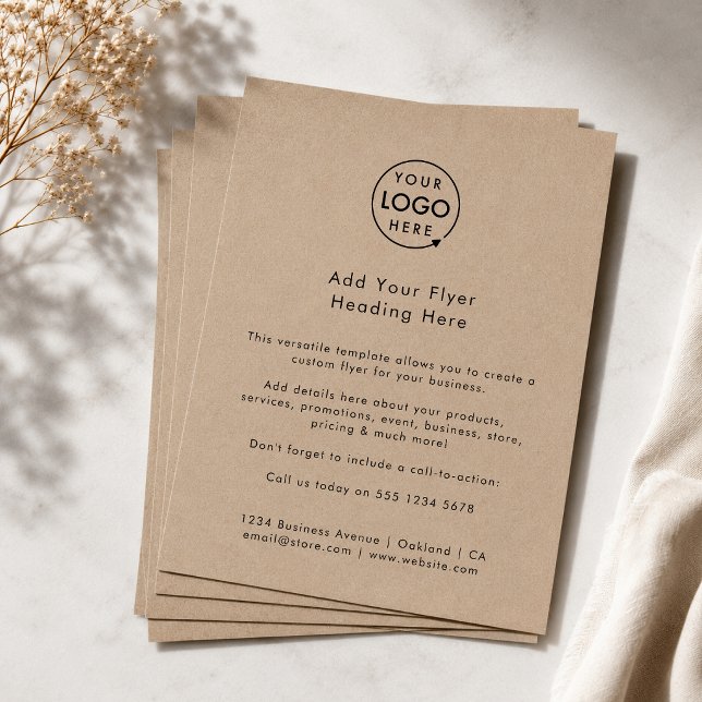 Business Flyer | Rustic Kraft Branded Ad Flyers (Modern minimal versitile rustic kraft flyer template by Guava - clean, sleek, and fully customizable)