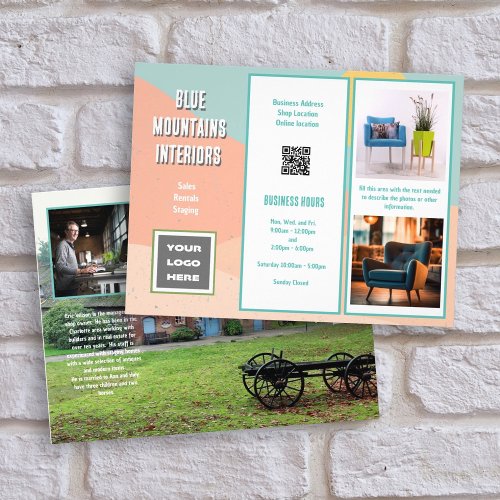 Business Flyer Z_folded QR code Photo Templates