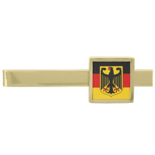 Business Germany & German Flag fashion / sports Gold Finish Tie Bar