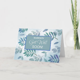 Business Get Well Branches Blue Green Card