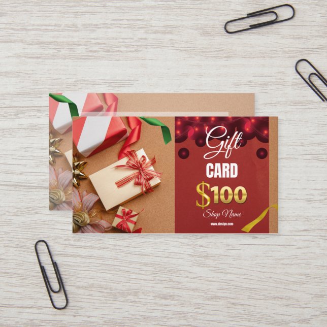 Business Gift card $100 (Front/Back In Situ)