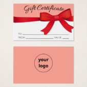business gift certificate (Front & Back)