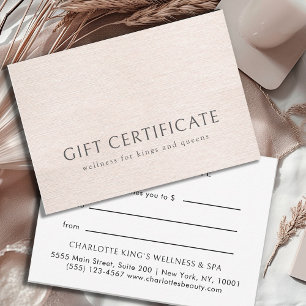 BUSINESS GIFT CERTIFICATE, Beige Modern Minimalist