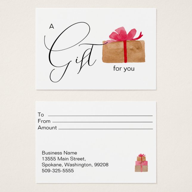 Business Gift Certificate Christmas (Front & Back)
