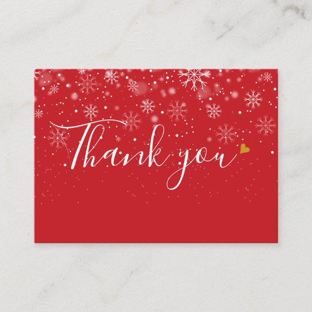 Business Gift Certificate Christmas Snow Thank You (Front)