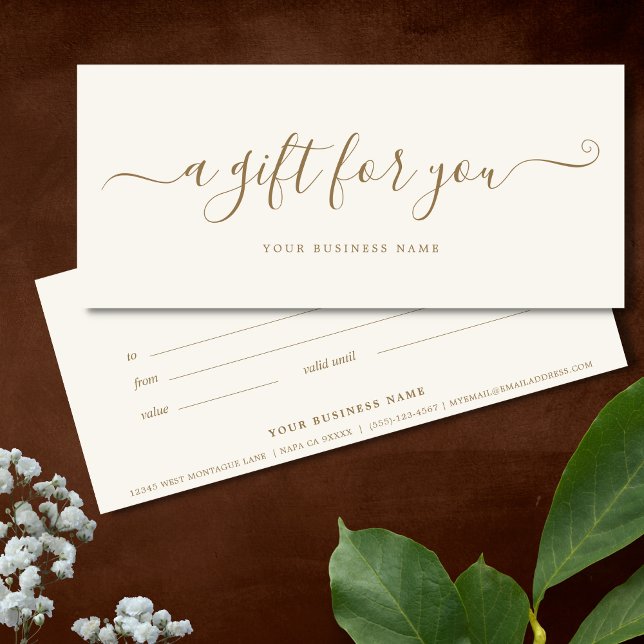 Business Gift Certificate Elegant Simple (Ivory and Gold Business Gift Certificate)
