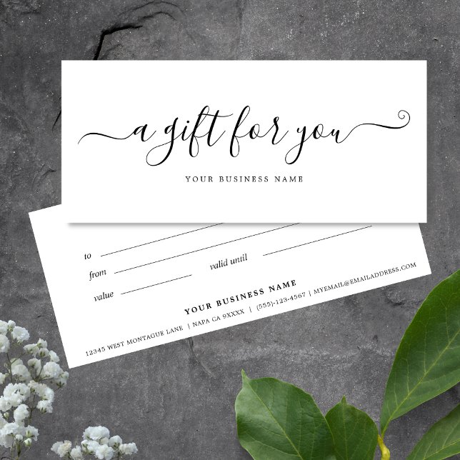 Business Gift Certificate Elegant Simple (White Business Gift Certificate )