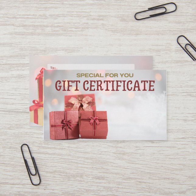 business gift certificate/ gift voucher card (Front/Back In Situ)