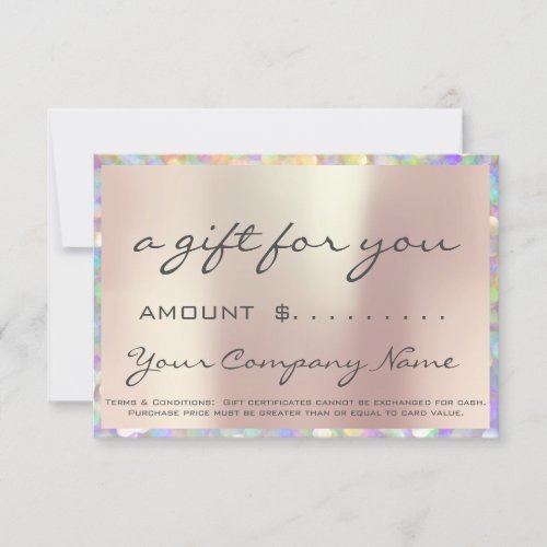 Business Gift Certificate Holograph Pearl Logo