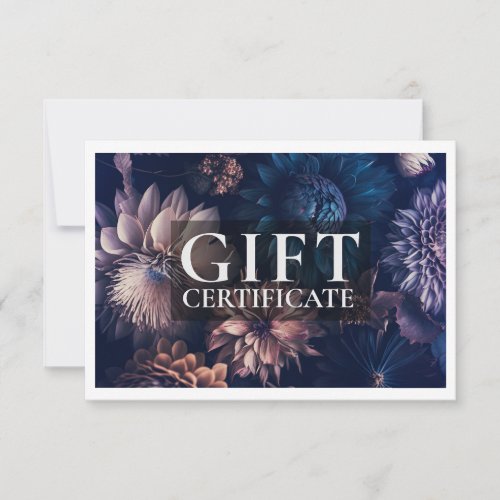 BUSINESS GIFT CERTIFICATE  Modern  Floral  