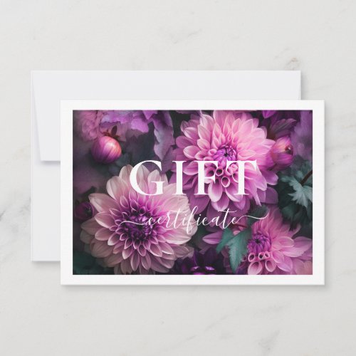 BUSINESS GIFT CERTIFICATE  Modern  Floral  