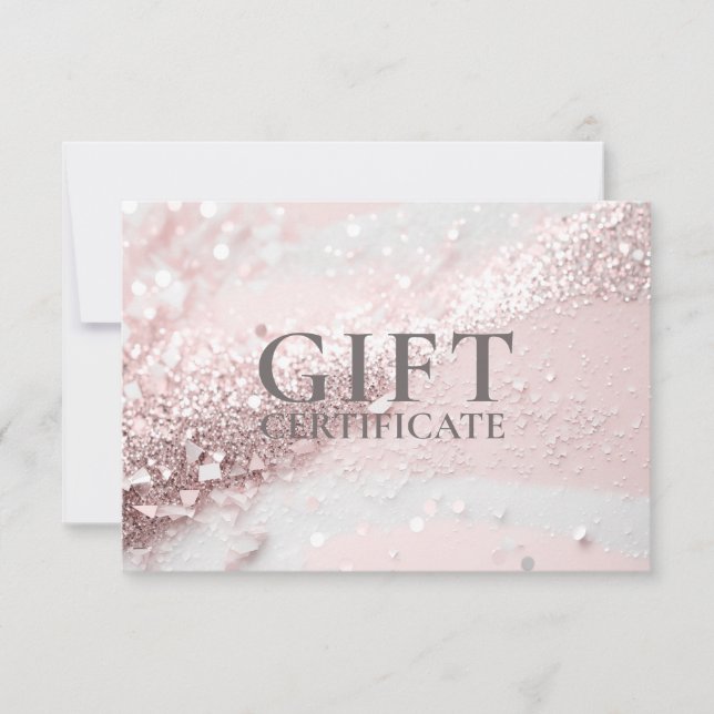 BUSINESS GIFT CERTIFICATE | Modern | Glitter |  (Front)