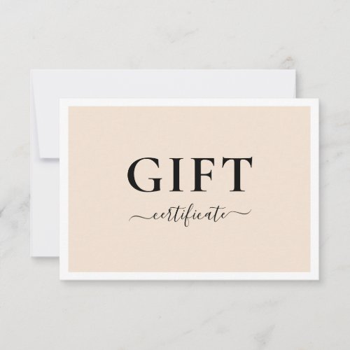 BUSINESS GIFT CERTIFICATE  Modern Minimal