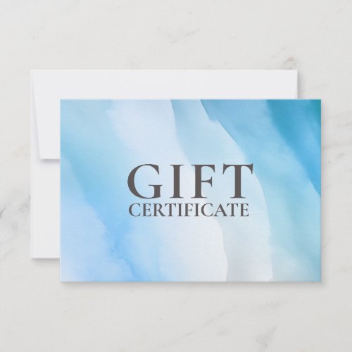 BUSINESS GIFT CERTIFICATE  Modern  Watercolor 