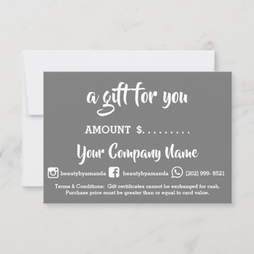 Business Gift Certificate Online Shop Studio 