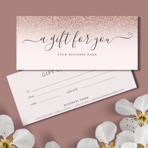 Business Gift Certificate Rose Gold Ombre