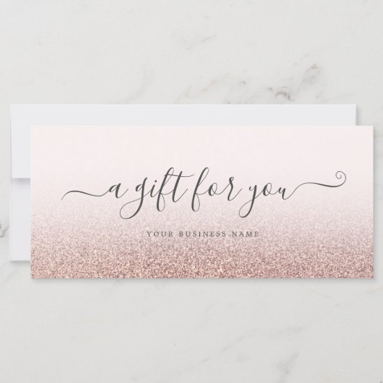 Business Gift Certificate Rose Gold Ombre
