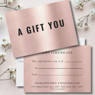 BUSINESS GIFT CERTIFICATE   Rosegold