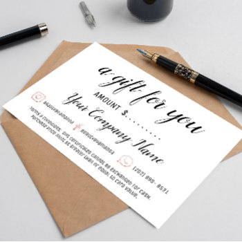 Business Gift Certificate Simply Logo Social by luxury_luxury at Zazzle