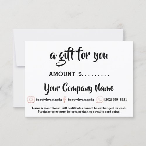 Business Gift Certificate Simply Social Media