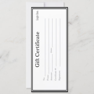 Business Gift Certificate with Custom Logo