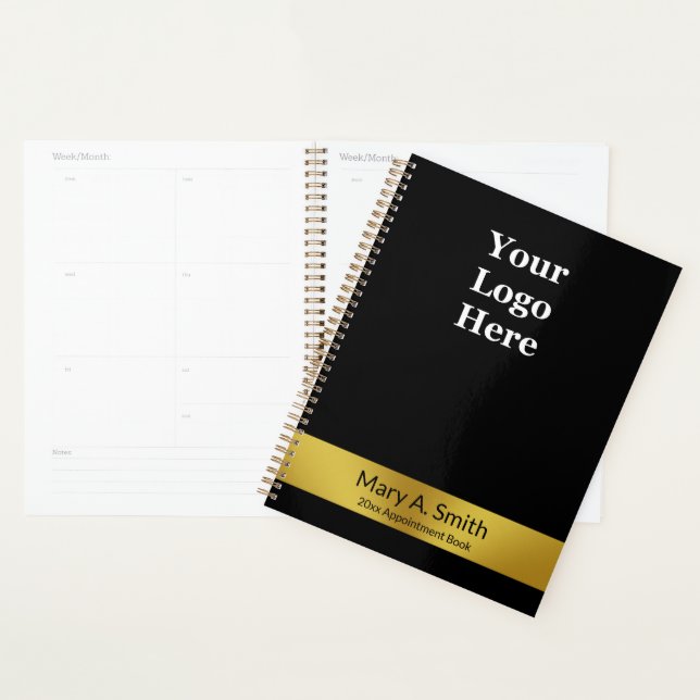 Business Gold and Black Name Logo Appointment Book Planner (Display)