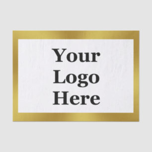 Business Gold and White Elegant Your Logo Here Tissue Paper