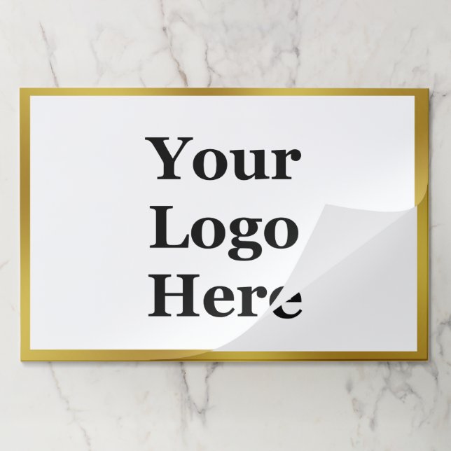 Business Gold and White Template Your Logo Here Paper Pad (Folded)