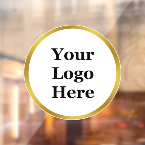 Business Gold and White Template Your Logo Here Window Cling
