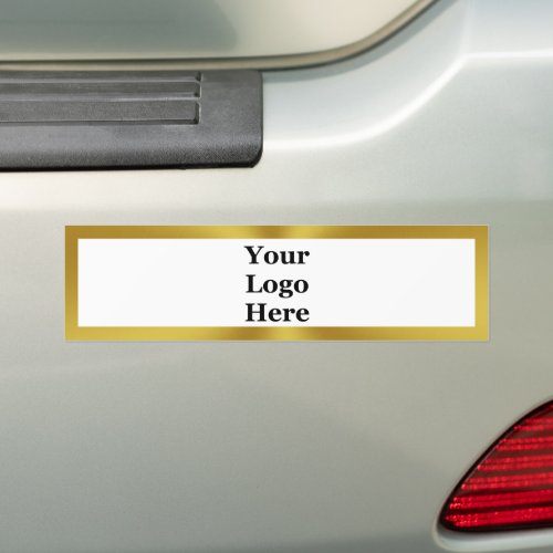 Business Gold and White Your Logo Here Template Bumper Sticker