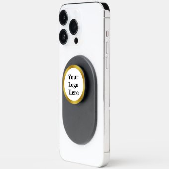 Business Gold and White Your Logo Here Template PopSocket | Zazzle