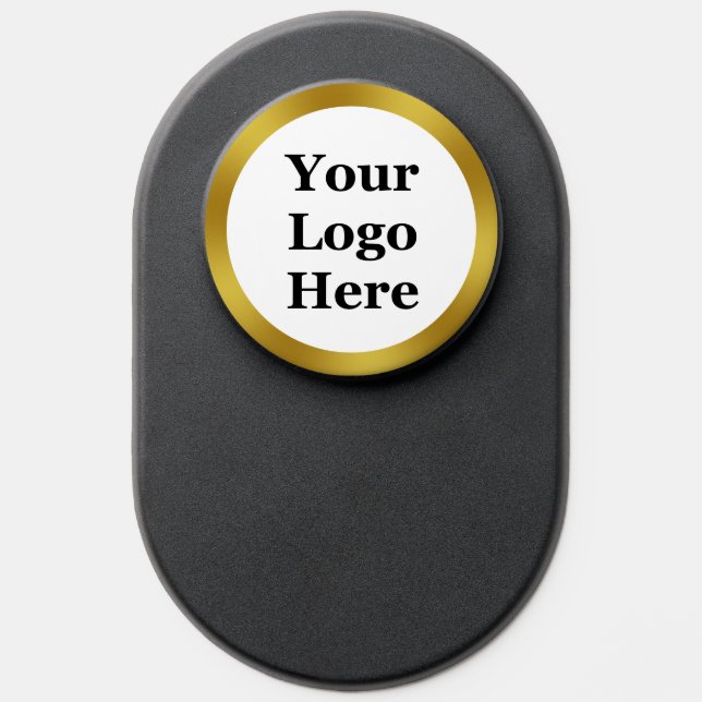 Business Gold and White Your Logo Here Template PopSocket (Popsocket)