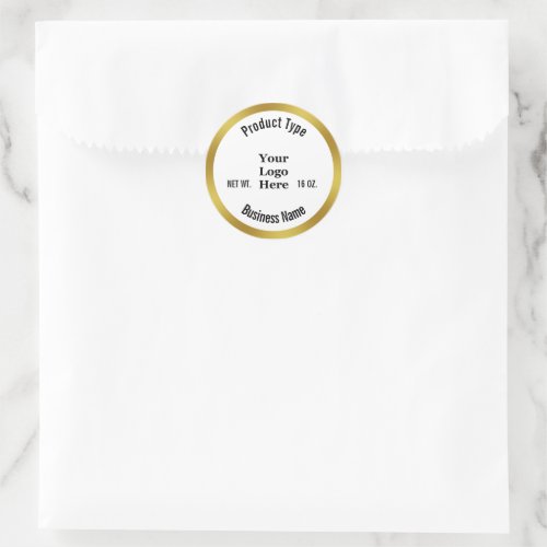 Business Gold and White Your Logo Product Label