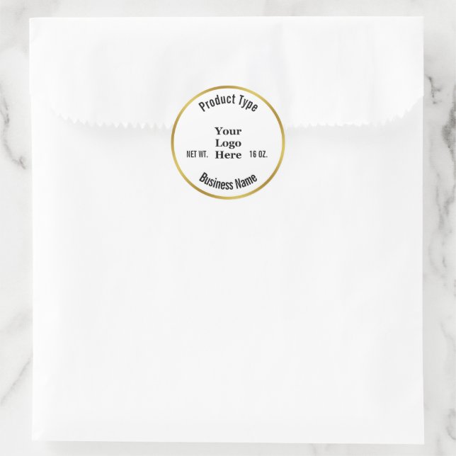 Business Gold and White Your Logo Product Label (Bag)