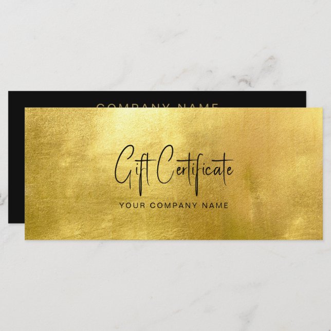 Business Gold & Black Gift Certificate (Front/Back)
