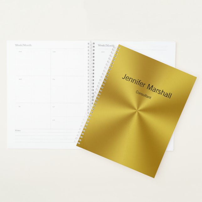 Business Gold & Black Name Professional Job Title Planner (Display)