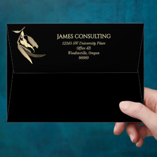 Business Gold Foil Eucalyptus Matching Christmas Envelope